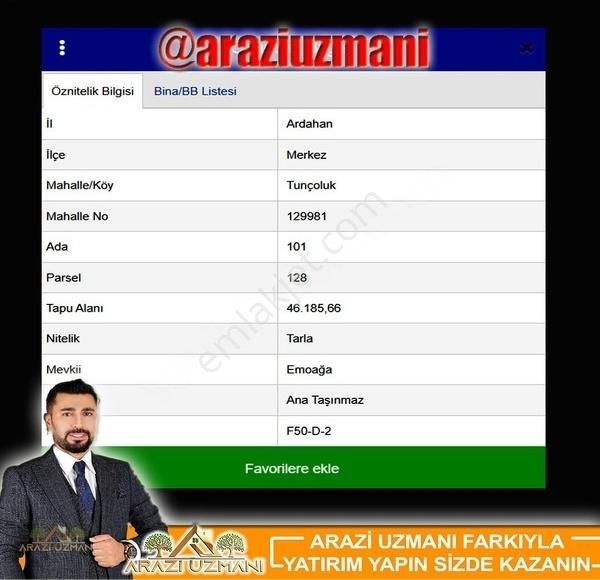 Ardahan Merkez Tunçoluk Köyü Satılık Tarla Arazi Uzmanı'ndan Ardahan Merkez'de Dev Yatırım Fırsatı