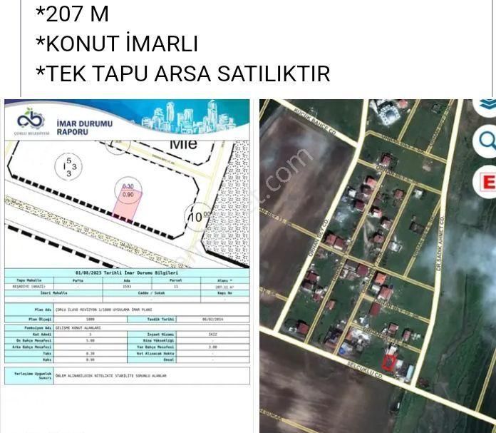 Çorlu Havuzlar Satılık Konut İmarlı Corlu Havuzlarda Satilik Arsa