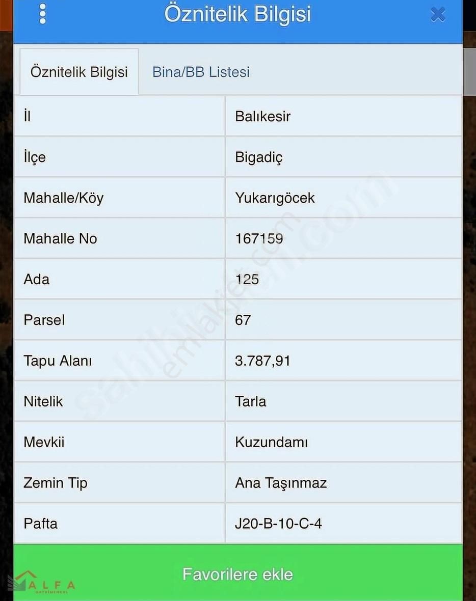 Bigadiç Yukarıgöçek Satılık Tarla ▀alfa Gayrimenkul'den▀ Bigadiç'te 3.787m2 Kelepir Fiyata Tarla