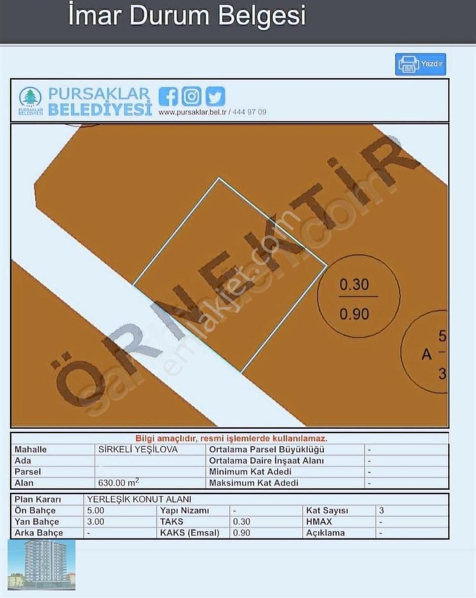 Pursaklar Sirkeli Yeşilova Satılık Konut İmarlı 'sahibinden' Tapulu 630 M2 İmarlı Bahçe Arsaları