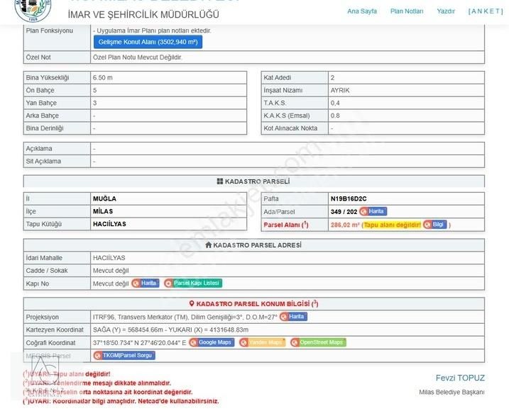 Milas Hacıilyas Da Satılık Konut İmarlı Arsa - Görsel 3