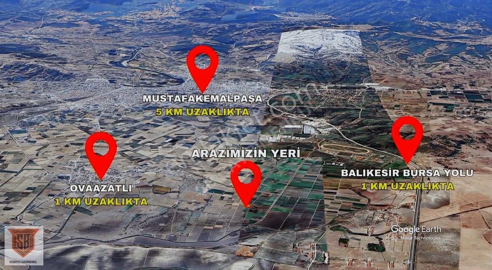 Mustafakemalpaşa Ovaazatlı Satılık Tarla Sb Gayrimenkul'den Yola Cephe Tarımsal Yatırımlık Arazi