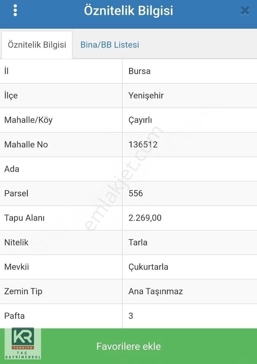 Yenişehir Çayırlı Satılık Tarla Kr Taç Yenışehır Çayırlı Çukurtarla Satılık Fırsat Tarla