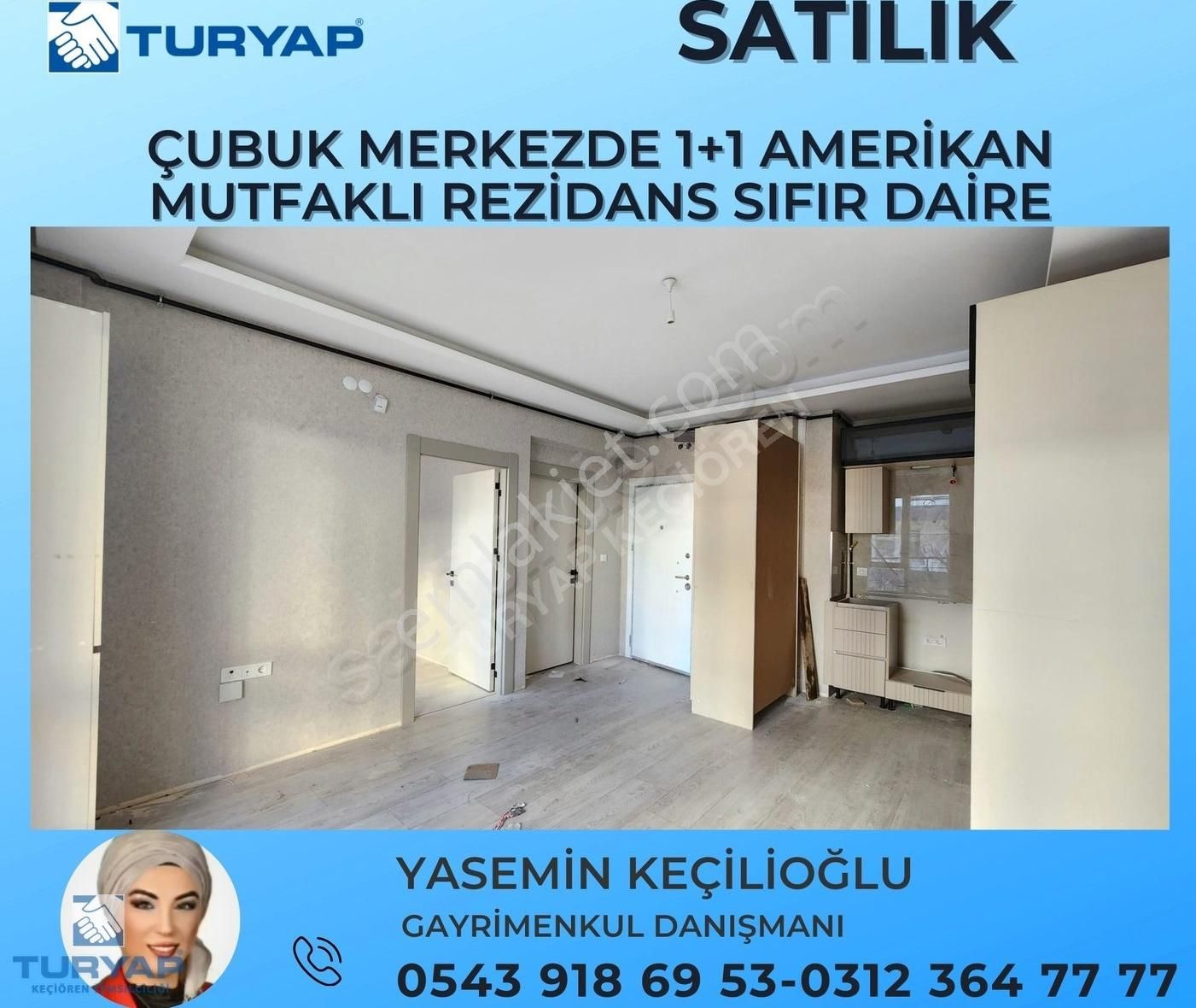 Çubuk Yıldırım Beyazıt Satılık Daire Çubuk Merkez'de 1+1 Amerikan Mutfaklı Rezidans Daire Satılık