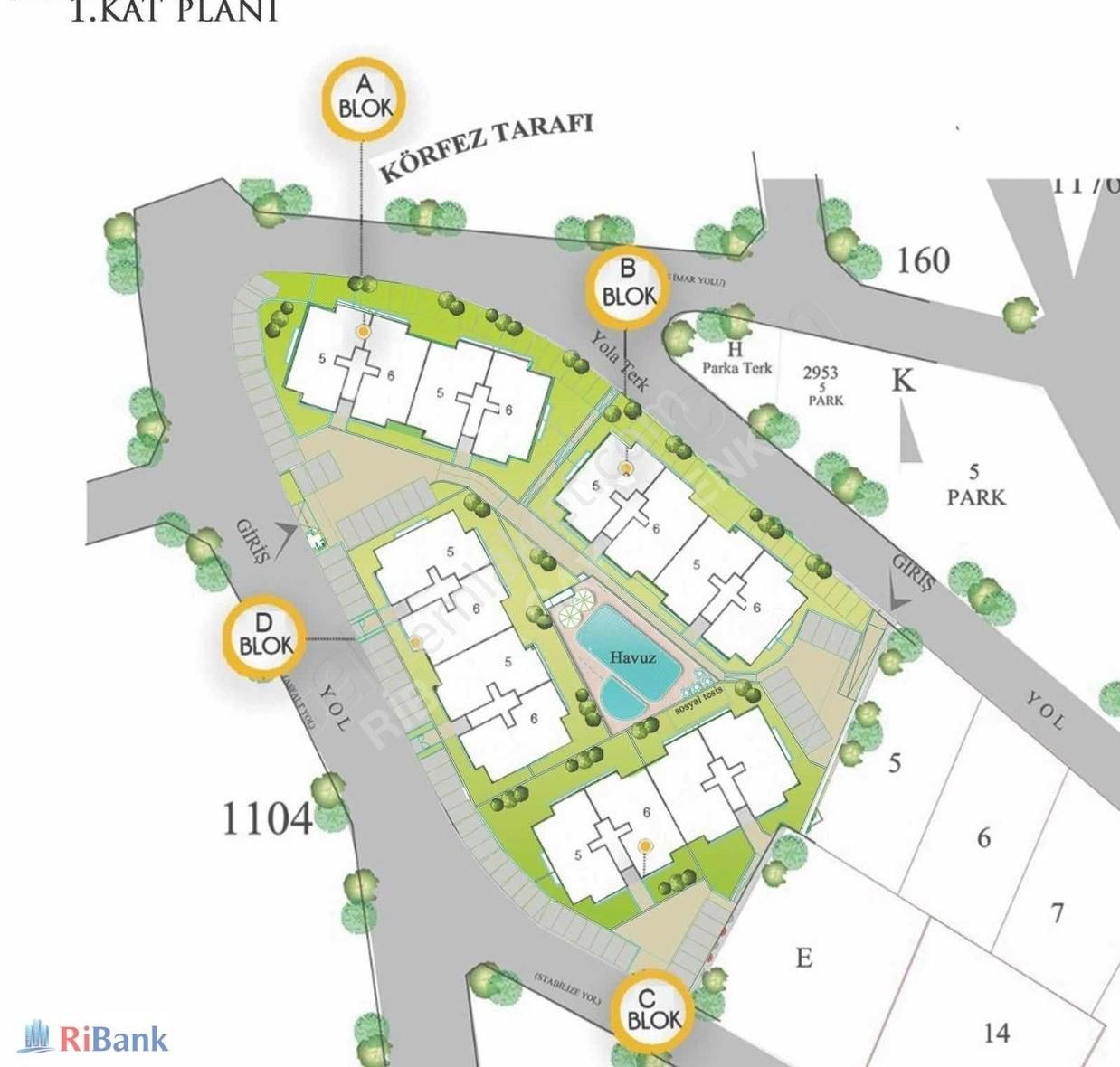 Başiskele Fatih Satılık Daire Ribanktan Orka Heaven Sitesinde Satılık 3+1 Geniş Arakat