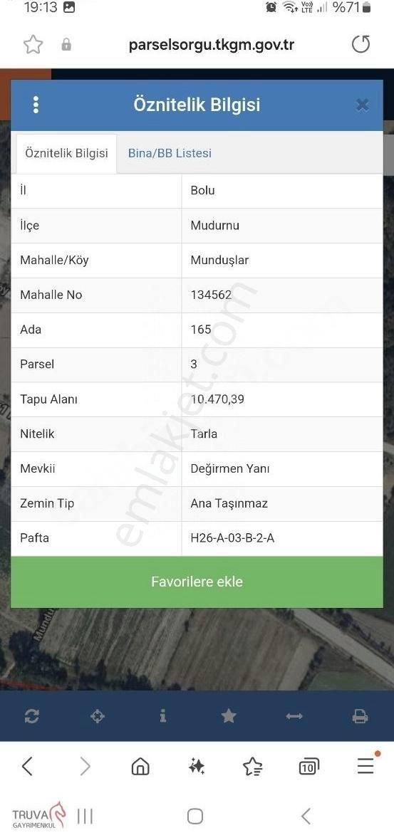 Mudurnu Munduşlar Köyü (Merkez) Satılık Ticari İmarlı Bolu Mudurnu Otobana Paralel 10.470 M2 Satılık Arsa