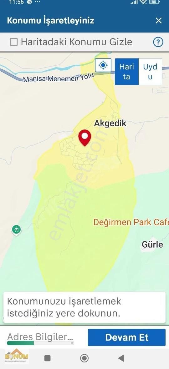 Yunusemre Akgedik Satılık Tarla Manisa Akgedik Mh.36000 M2 Yatırımlık Arazi