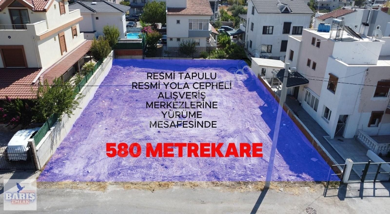 Karaburun Mordoğan Satılık Villa İmarlı Mordoğan Merkezde İkiz Villalık Satılık 580 M2 Arsa