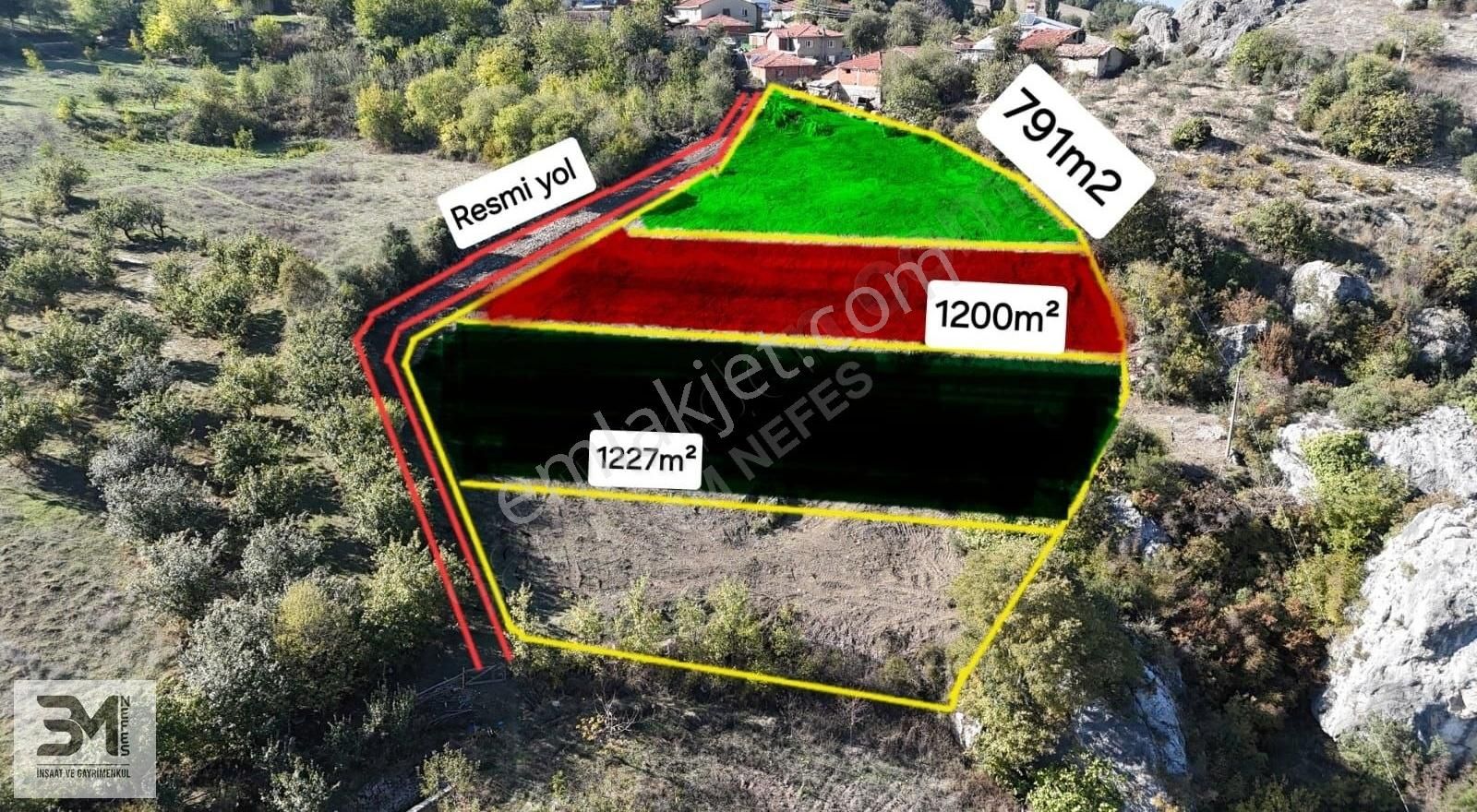 Geyve İnciksuyu Satılık Konut İmarlı Geyve Ahibaba 1200 M2 %40 İmarlı Arsa