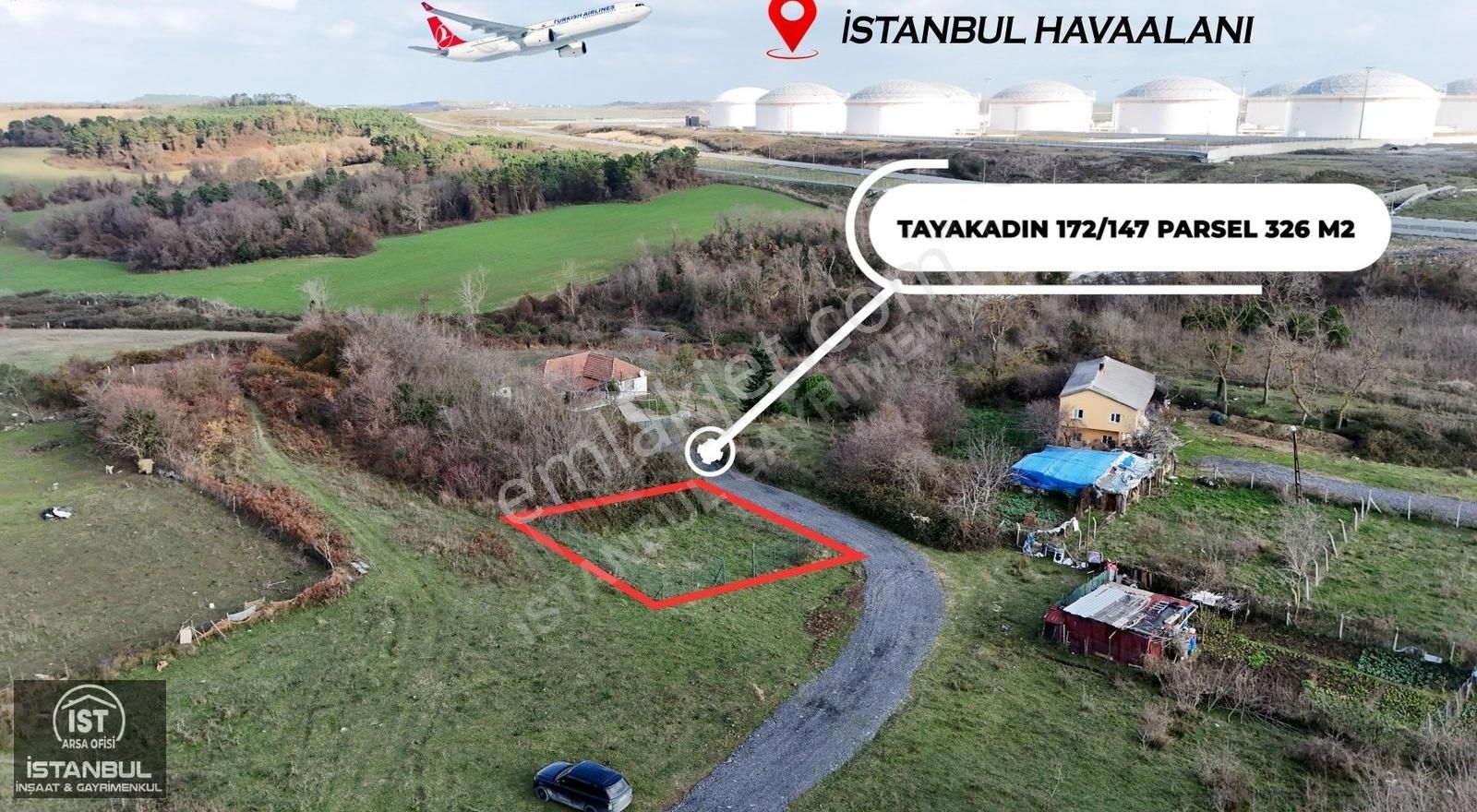 Arnavutköy Tayakadın Satılık Ticari İmarlı Tayakadın'da Havalimanının Dibinde 326 M2 İmarlı Çevrili Arsa