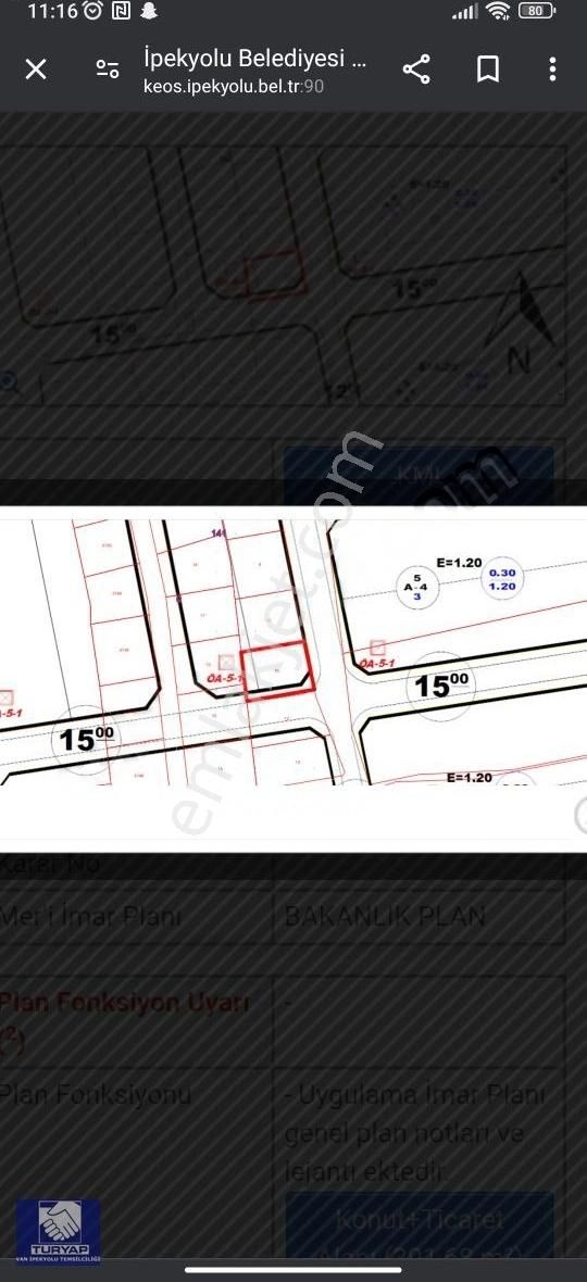 İpekyolu Bostaniçi Satılık Ticari İmarlı Turyap'tan Bostaniçi Mahallesi'nde Ticari+konut Müstakil Arsa