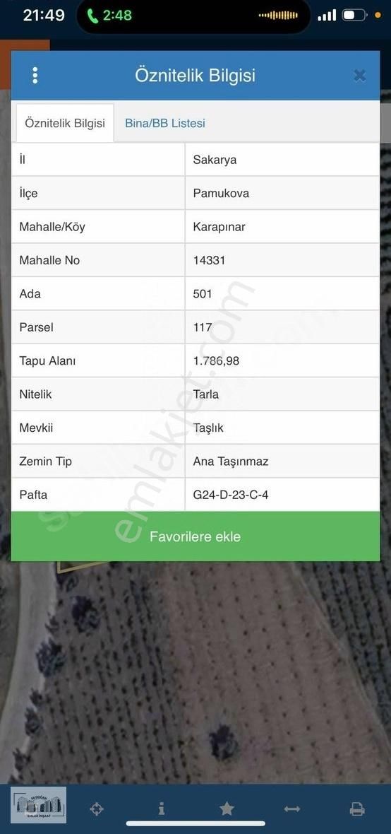 Pamukova Karapınar Satılık Tarla Sakarya Pamukova Satılık Tarla 1.786.000 Metre