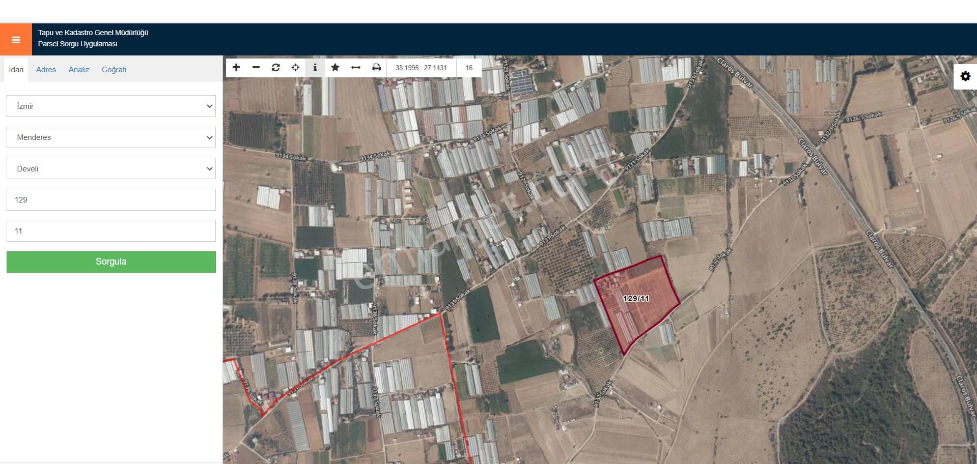 Menderes Develi Satılık Bağ & Bahçe Acr Emlak'dan 39367 M2 Müstakil Bağ İçerisinde Evler Ahırlar