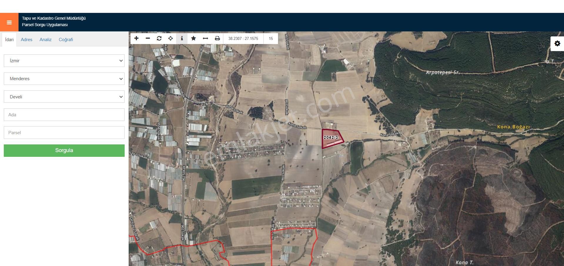 Menderes Altıntepe Satılık Tarla Acr Emlak'dan 15.000 M2 Satılık İntikal Tarla