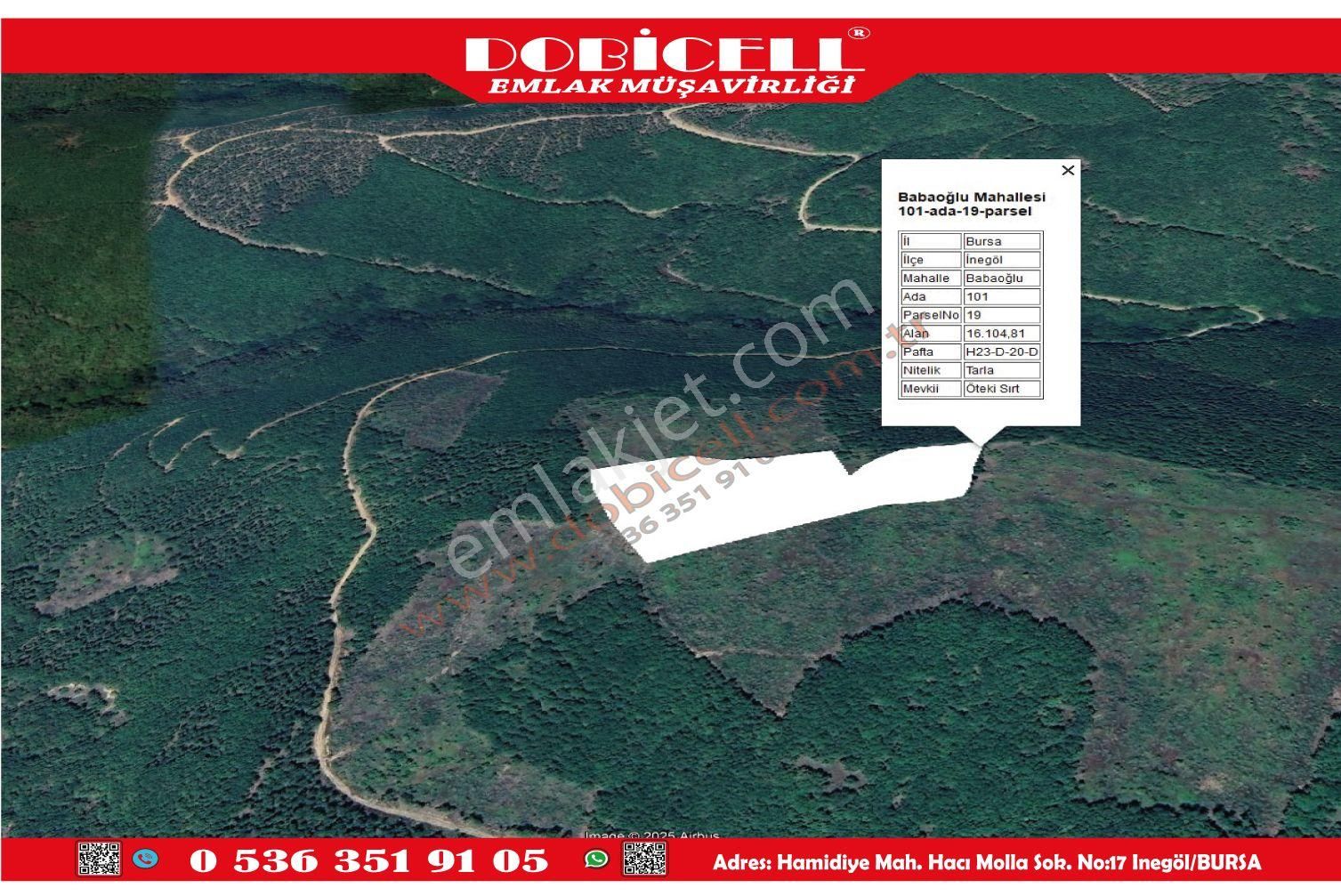 İnegöl Babaoğlu Satılık Tarla Satılık 16,105 M2 Tarla İnegöl Babaoğlu Köy Mahallesi