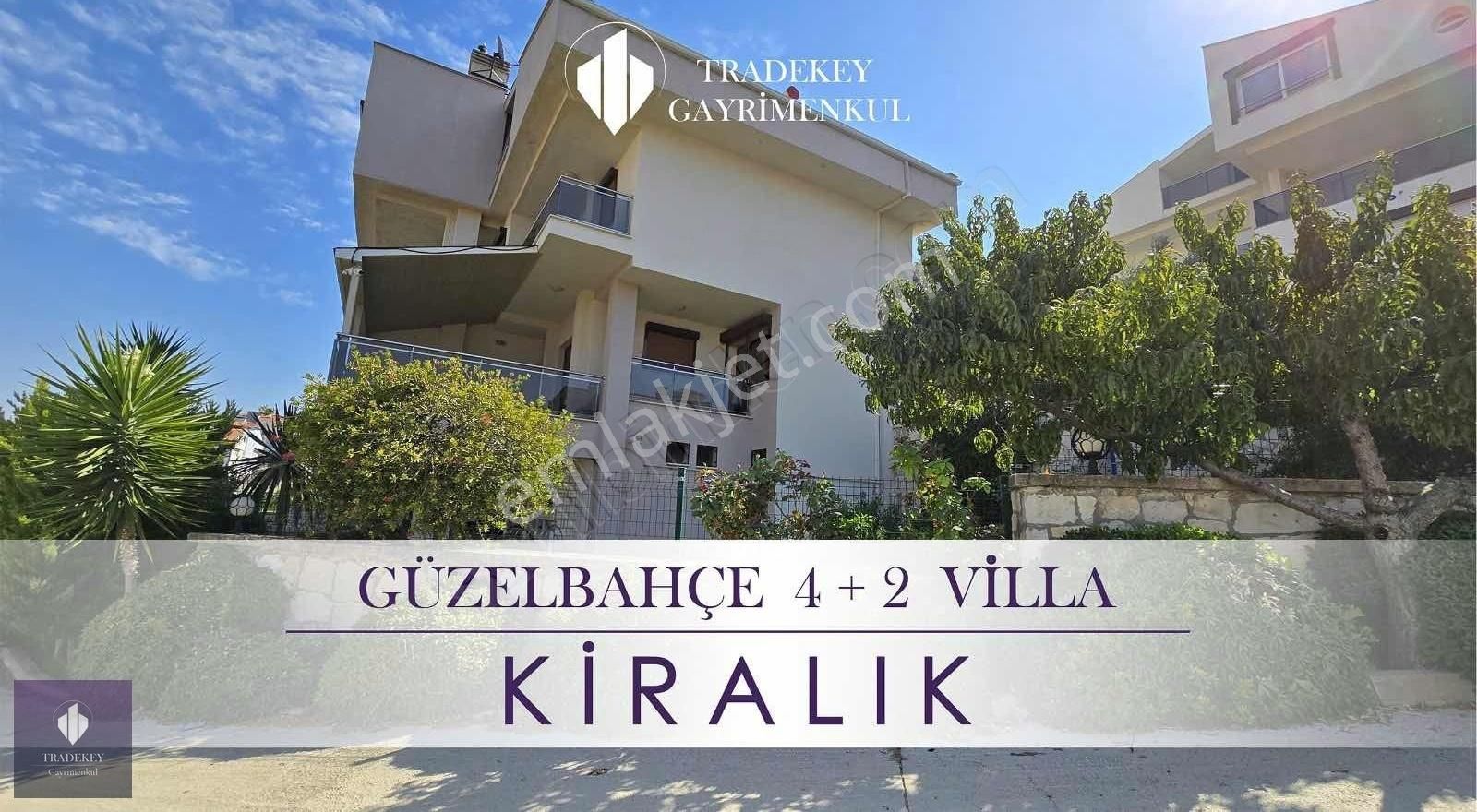 Güzelbahçe Kahramandere Kiralık Villa Güzelbahçe'de Deniz Manzaralı, Site İçerisinde 4+2 Kiralık Villa