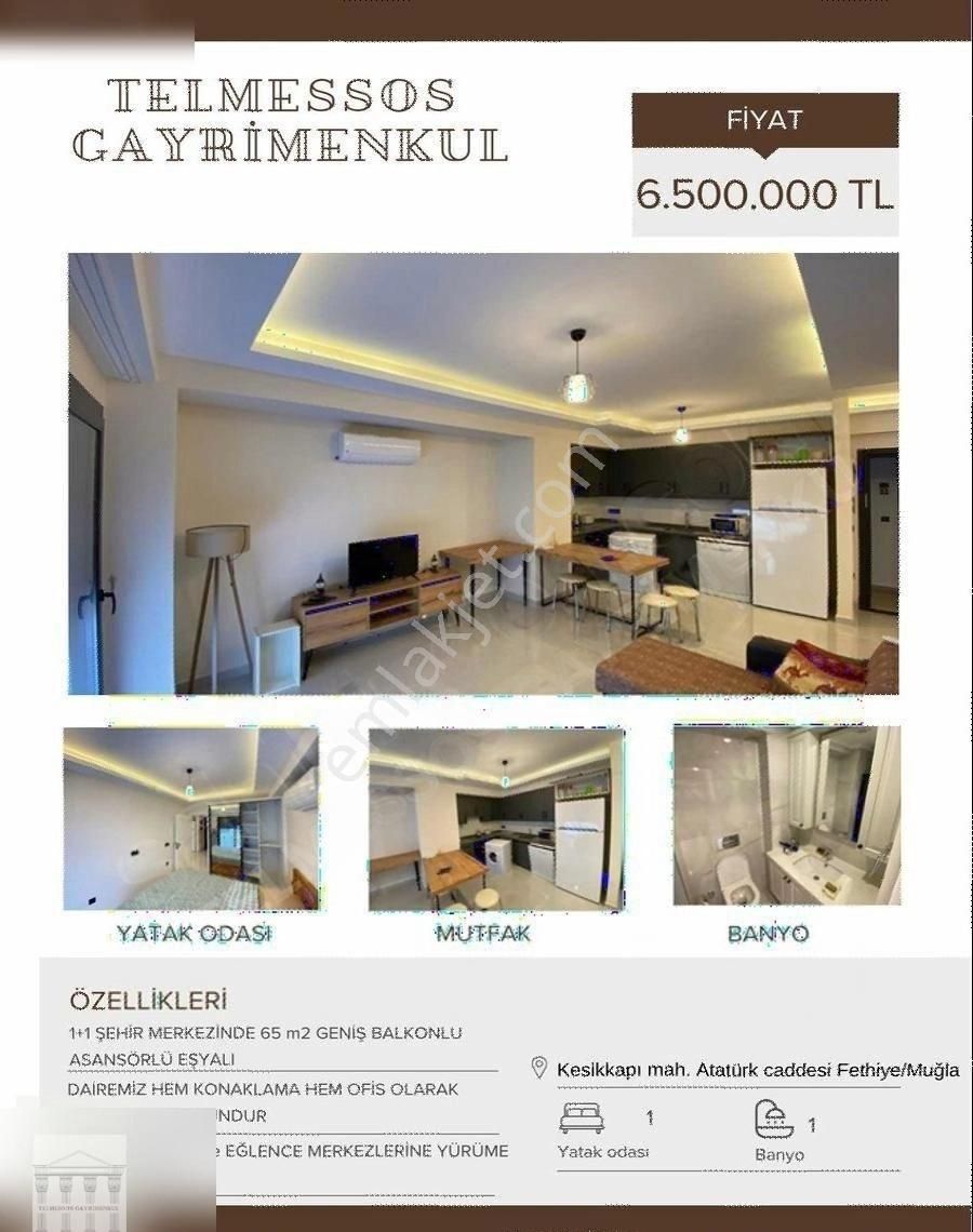 Fethiye Kesikkapı Satılık Daire Şehir Merkezinde Eşyalı Satılık 1+1 Daire