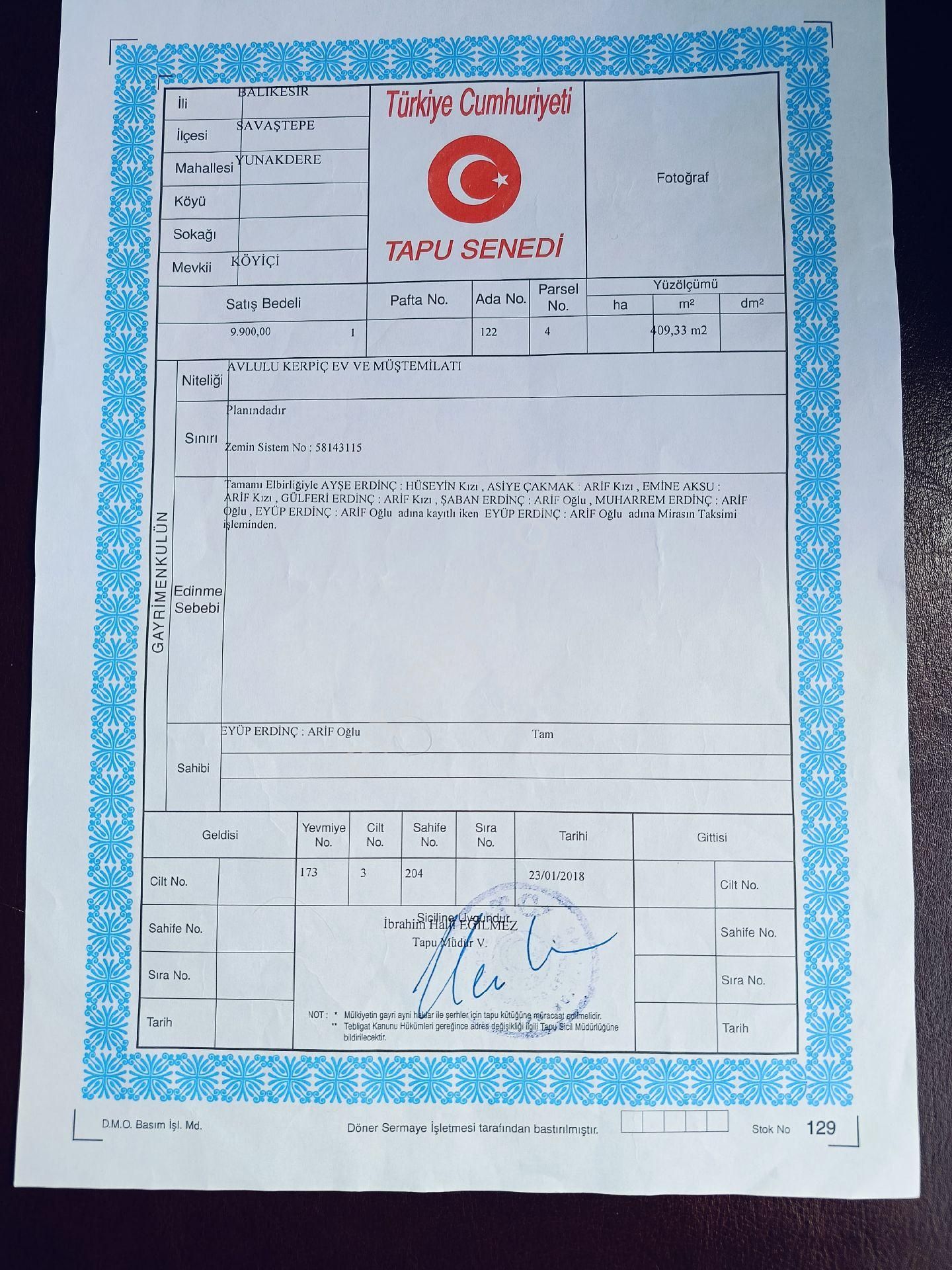 Savaştepe Yunakdere Satılık Daire Balıkesir Yunakdere Köyünde Ev