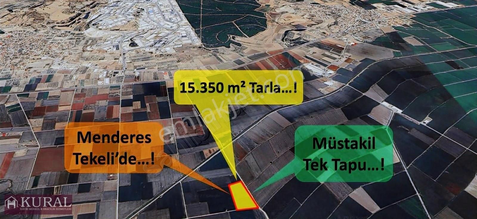 Menderes Tekeli Atatürk Satılık Tarla Tekeli Pancar Ovasında Köşe 15500 M2 Tek Müstakil Tapu İzmir