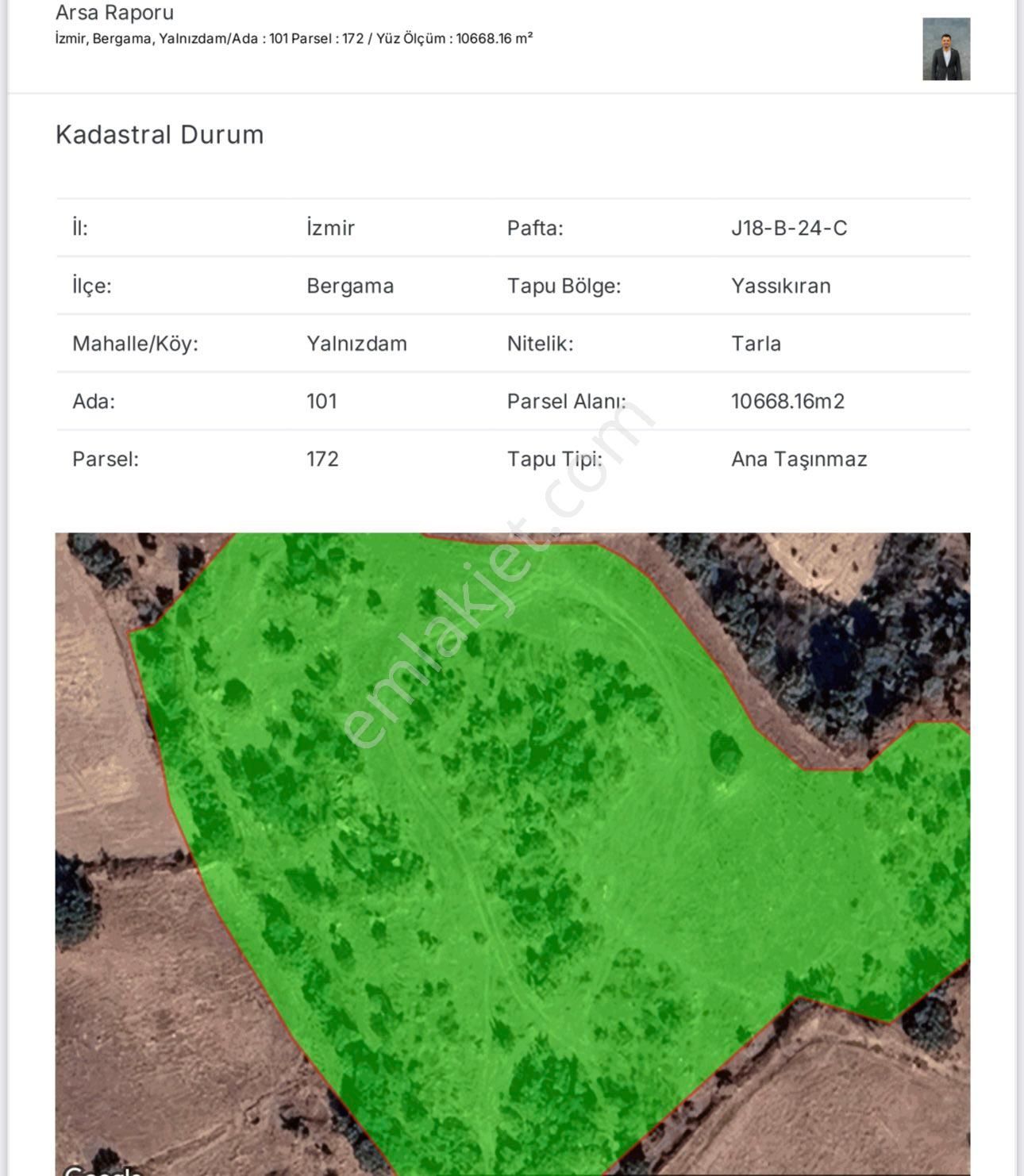 Bergama Yalnızdam Satılık Tarla Marcity'den İzmir Bergama Satılık Yatırımlık Arsa