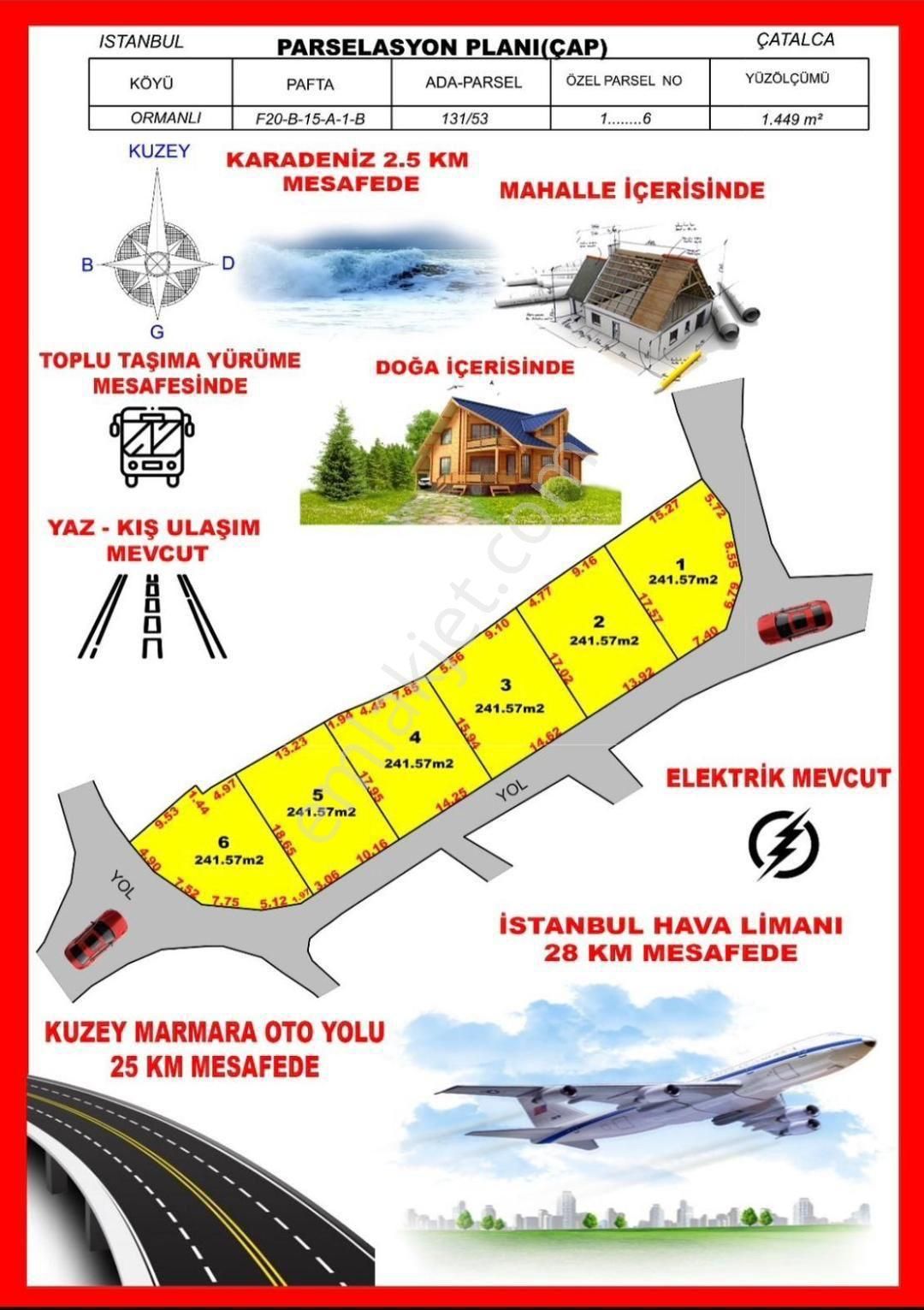 İstanbul Çatalca Ormanlı Satılık 241 M2 Arsa Tarla - Görsel 11