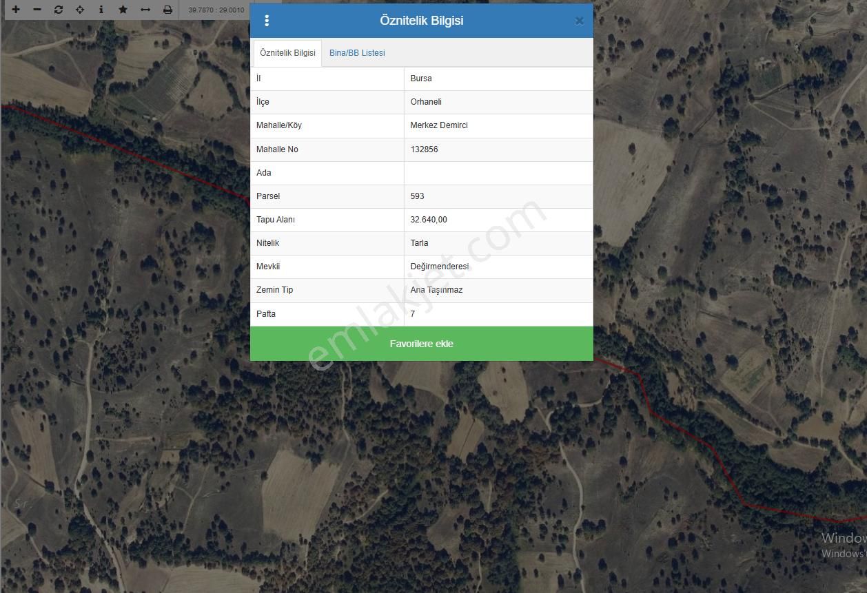 Orhaneli Demirci Satılık Tarla Bursa Orhaneli Demirci Tek Tapu 32.640 Metrekare Satılık Tarla