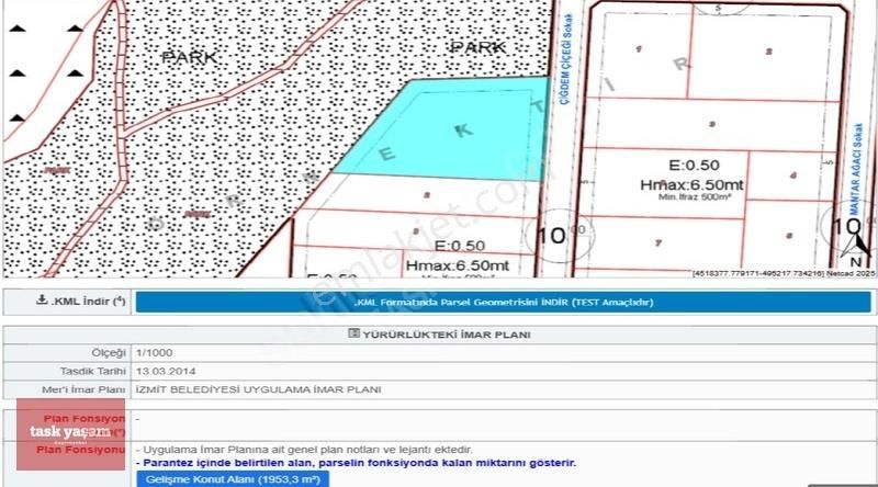 İzmit Kabaoğlu Satılık Villa İmarlı Fırsat İzmit Kabaoğlu Fırsat Satılık 1953m2 Villa İmarlı Arsa