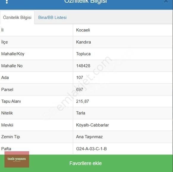 Kandıra Topluca Satılık Tarla Kocaeli Kandıra Topluca'da Satılık M2 215 Arsa