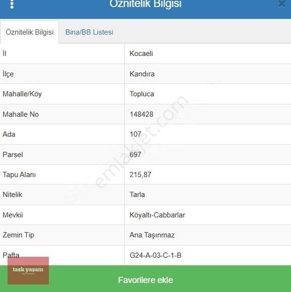 Kandıra Topluca Satılık Tarla Kocaeli Kandıra Fırsat Satılık 216 M2 Arsa