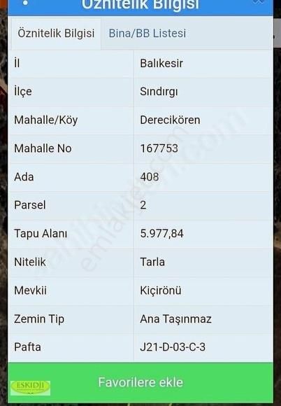 Sındırgı Derecikören Satılık Tarla Balıkesir Sındırgı Derecikören 15.155m2 Çiftlik Arazisi Uygun