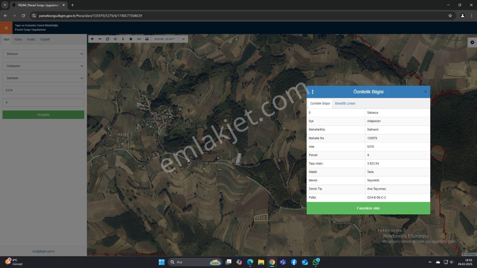 Adapazarı Salmanlı Satılık Tarla Sakarya Adapazarl Salmanlı Mh Satılık Fırsat Tarla