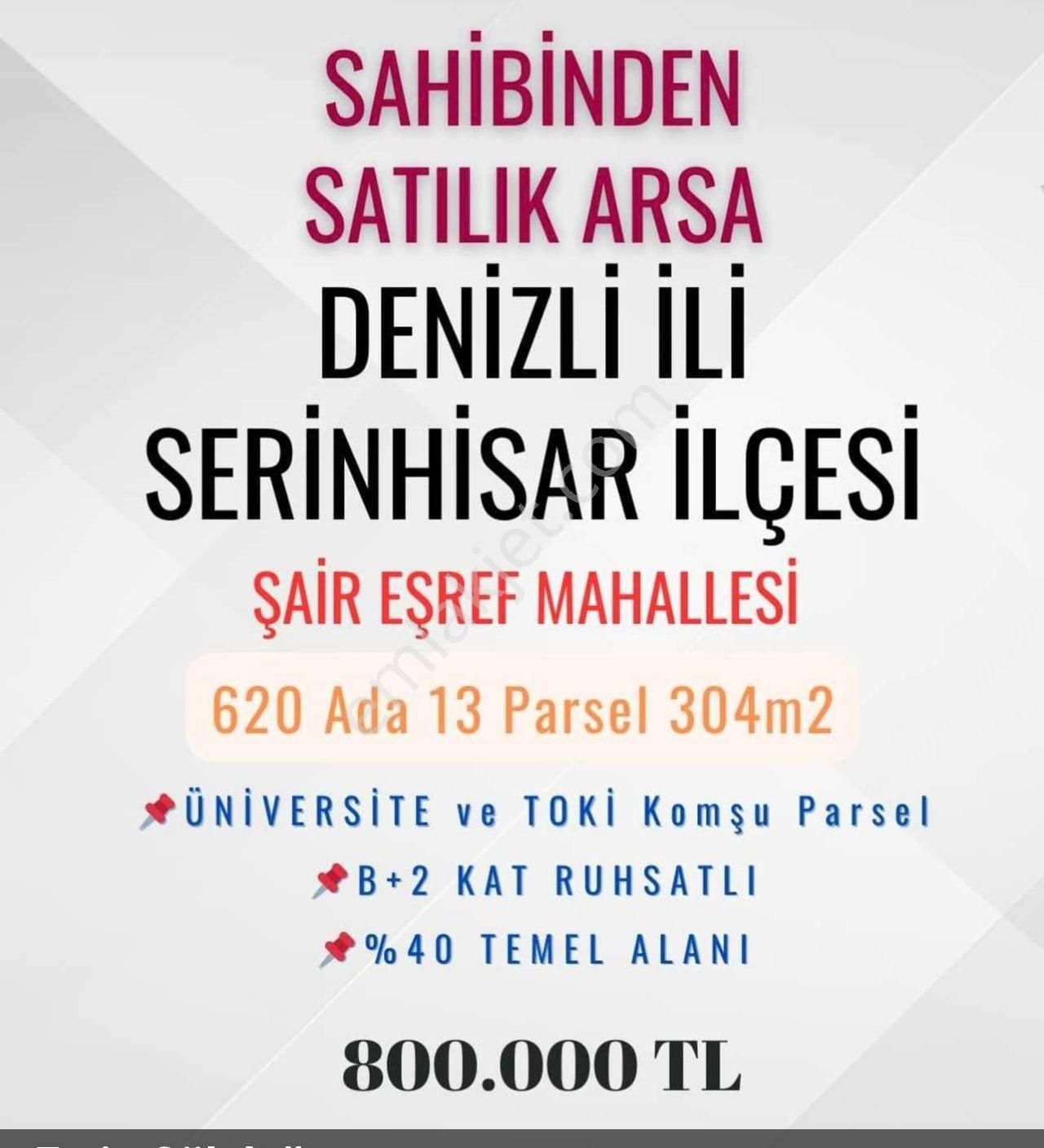 Serinhisar Şair Eşref Satılık Konut İmarlı B+2 Kat Ruhsatlı %40 *fırsat Arsa*