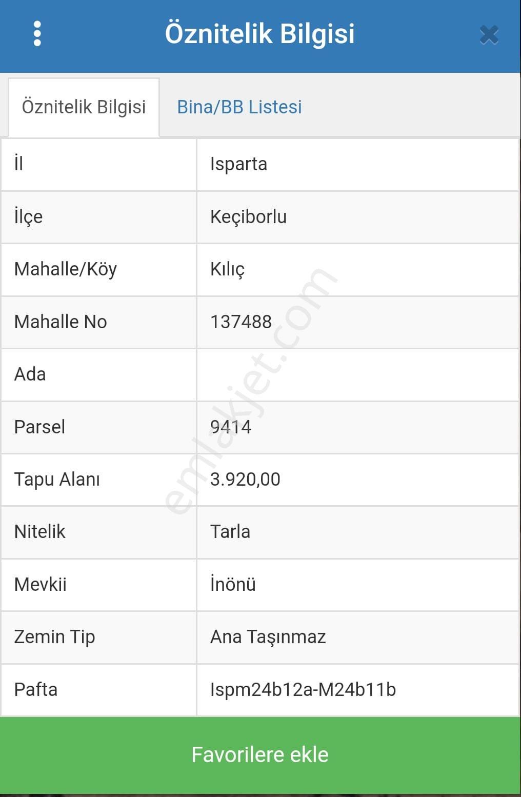 Keçiborlu Kılıç Köyü (Orta) Satılık Tarla İsparta’da Satılık Tarla Düz Konumda