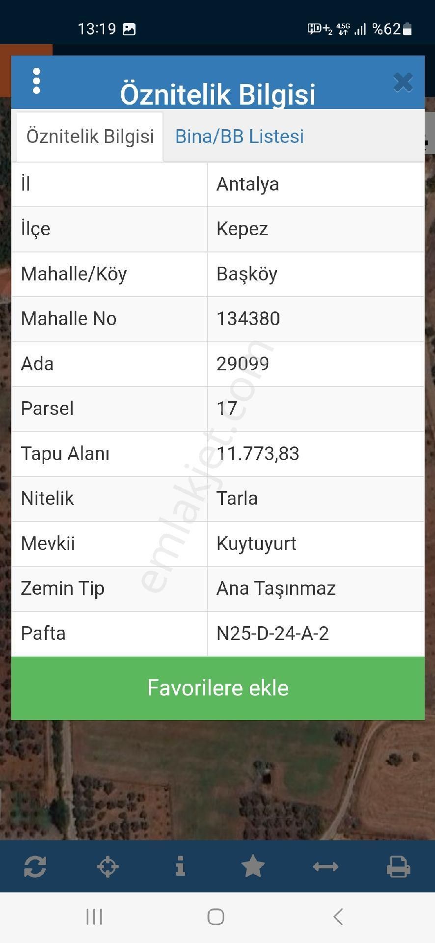 Kepez Başköy Satılık Tarla Kepez Başköy Mahallesi'de Satılık Tarla Çınar Emlak