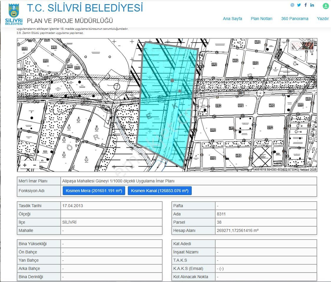 Silivri Mimar Sinan Satılık Tarla Mimarsinan Mahallesinde 300 M2 Hisse