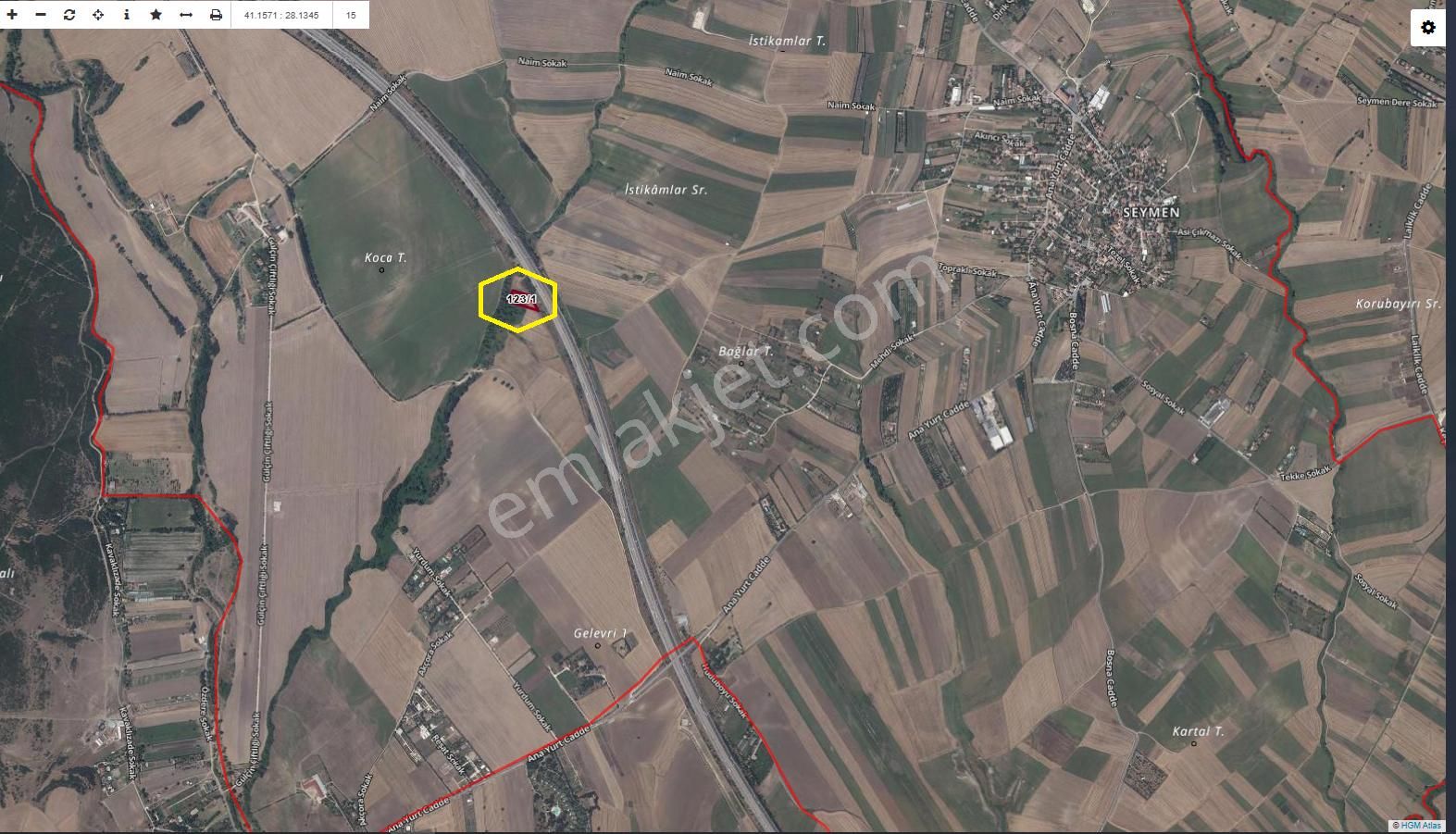 Seymenköyde 4500 M2 Otoban Cepheli Tek Tapu Yatırımlı Tarla - Görsel 6