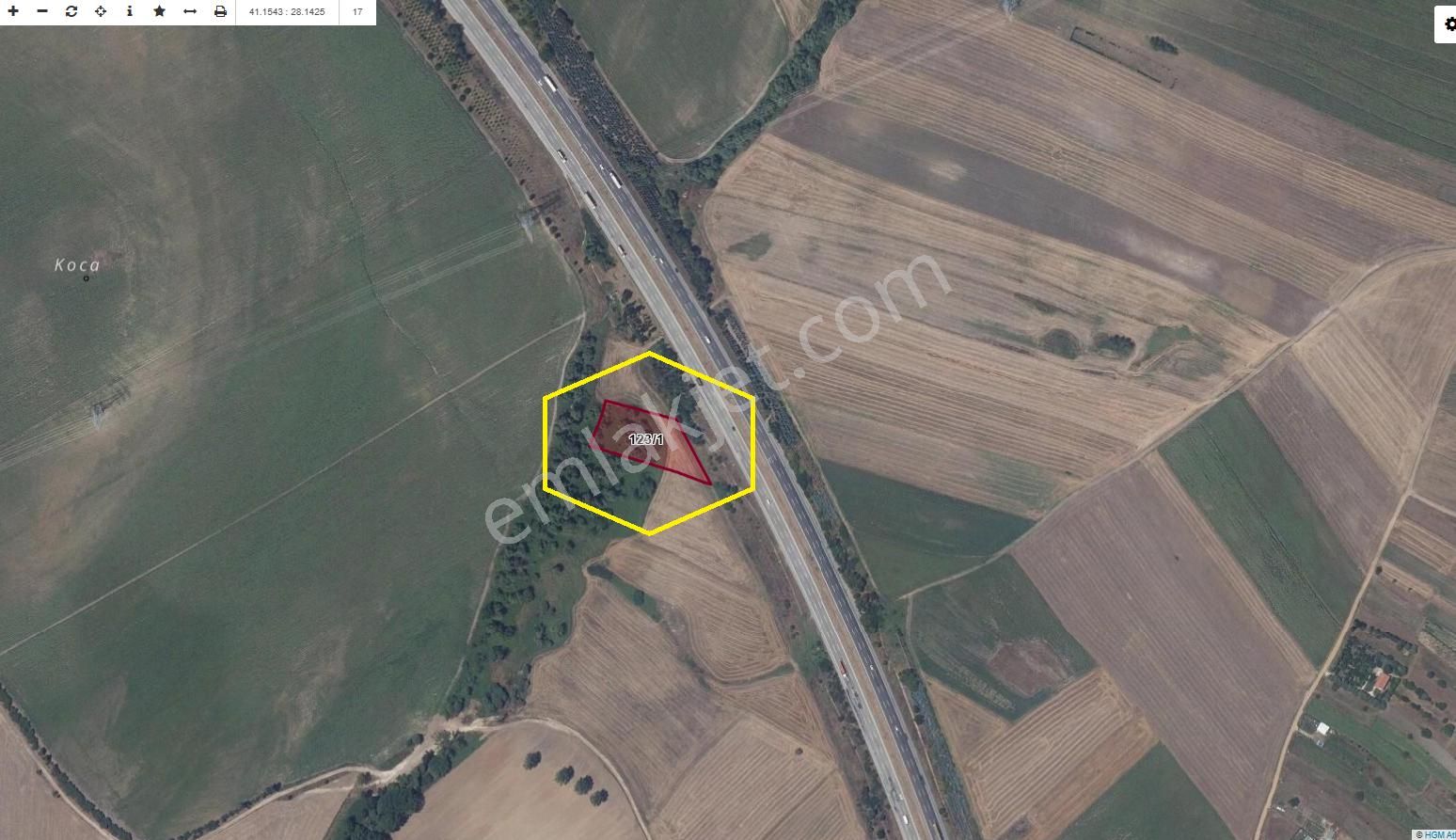 Seymenköyde 4500 M2 Otoban Cepheli Tek Tapu Yatırımlı Tarla - Görsel 2