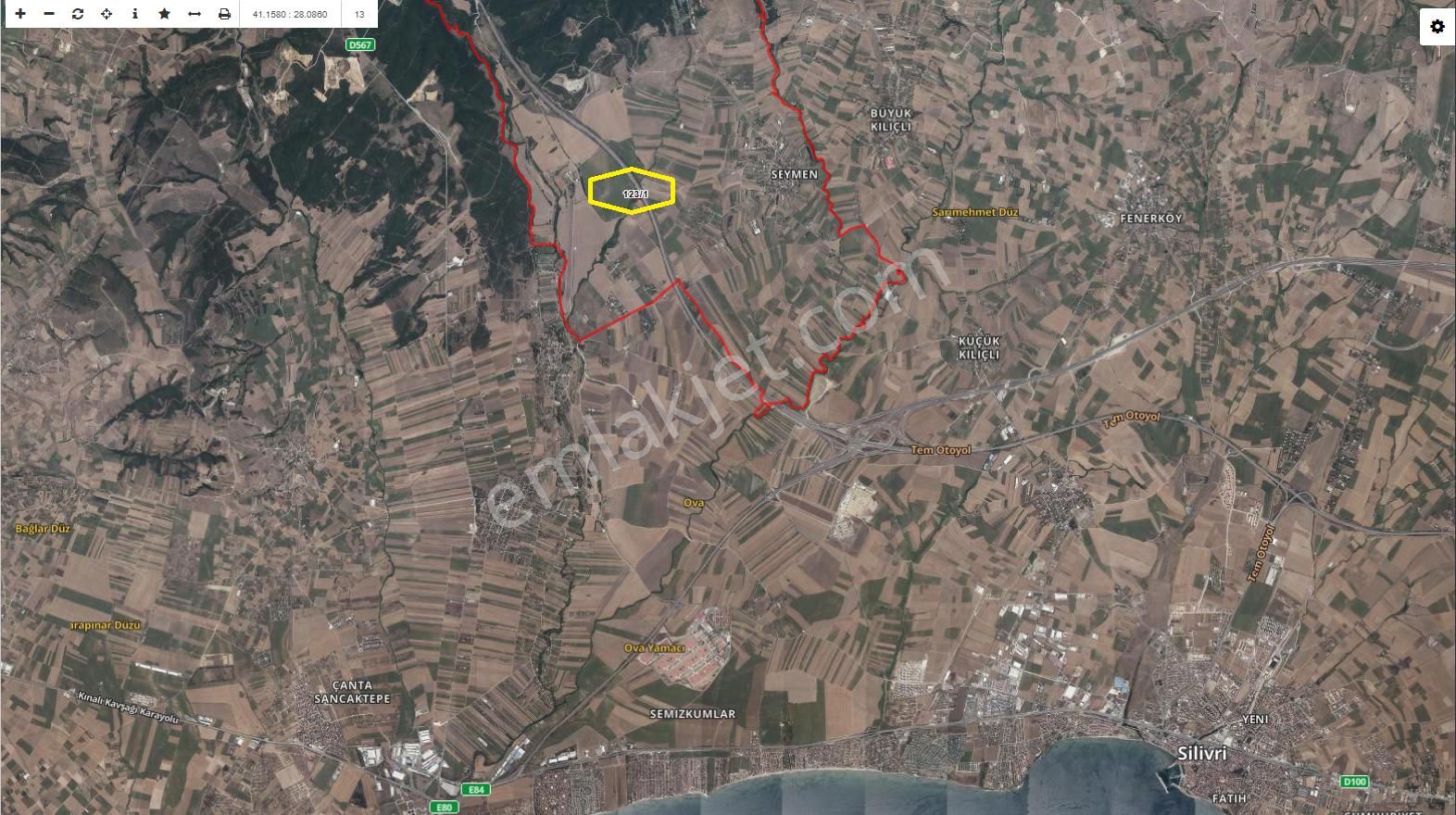 Seymenköyde 4500 M2 Otoban Cepheli Tek Tapu Yatırımlı Tarla - Görsel 3