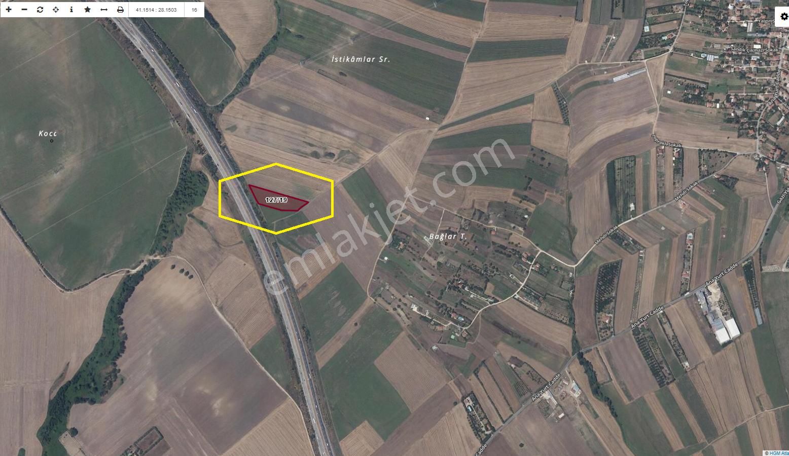 Seymenköyde 9076 M2 Otoban Cepheli Tek Tapu Yatırımlı Tarla - Görsel 4