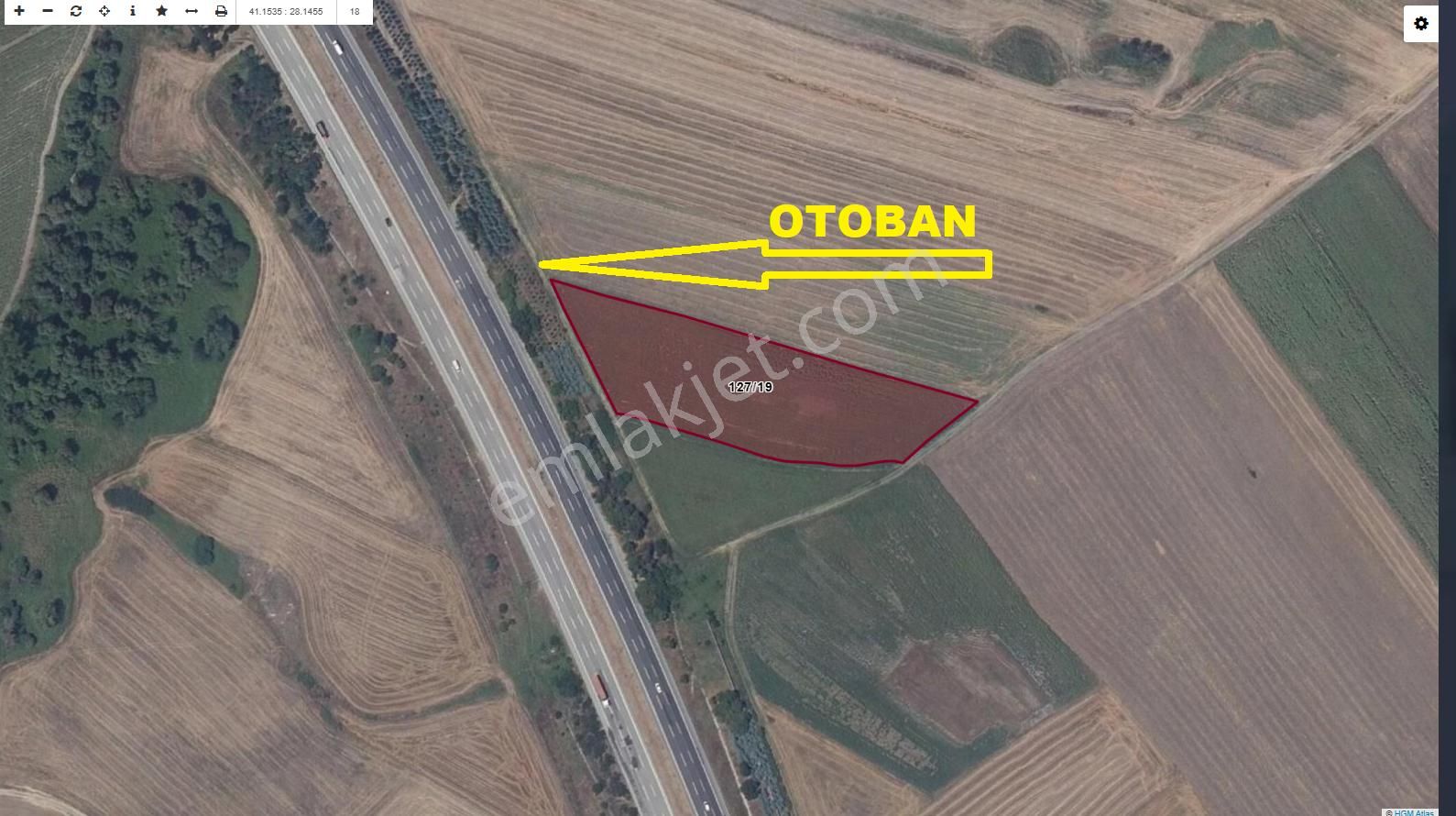 Silivri Seymen Satılık Tarla Seymenköyde 9076 M2 Otoban Cepheli Tek Tapu Yatırımlı Tarla