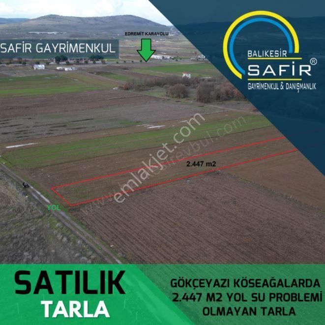 İvrindi Gökçeyazı Satılık Tarla Balıkesir Gökçeyazı Köseağalarda 2.447 M2 Yol-su Problemi Olmayan Tarla