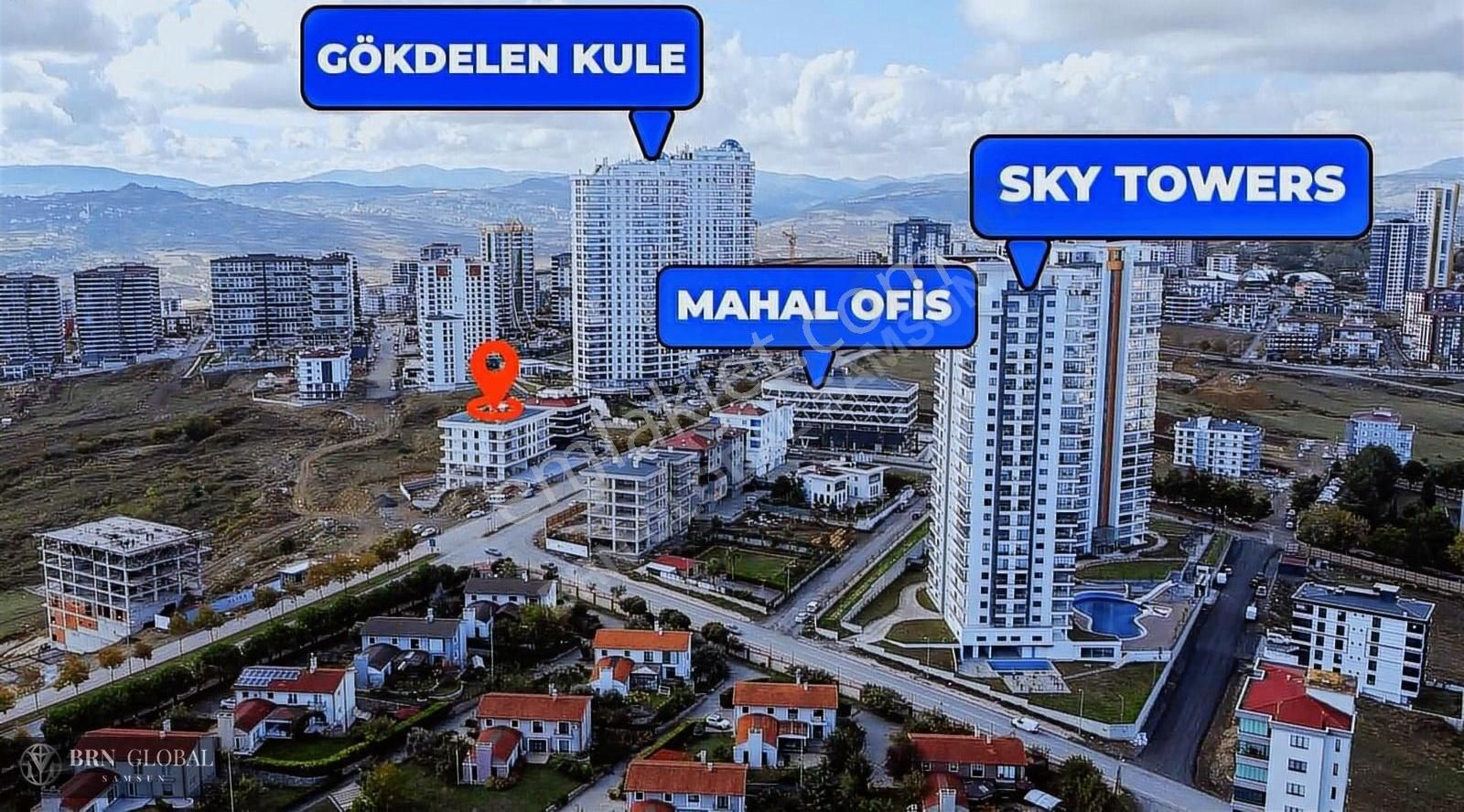 Atakum Büyükkolpınar Satılık Ofis Brn Global'den Baran Line Projesinde Ön Cephe 1+1 Lüks Ofis