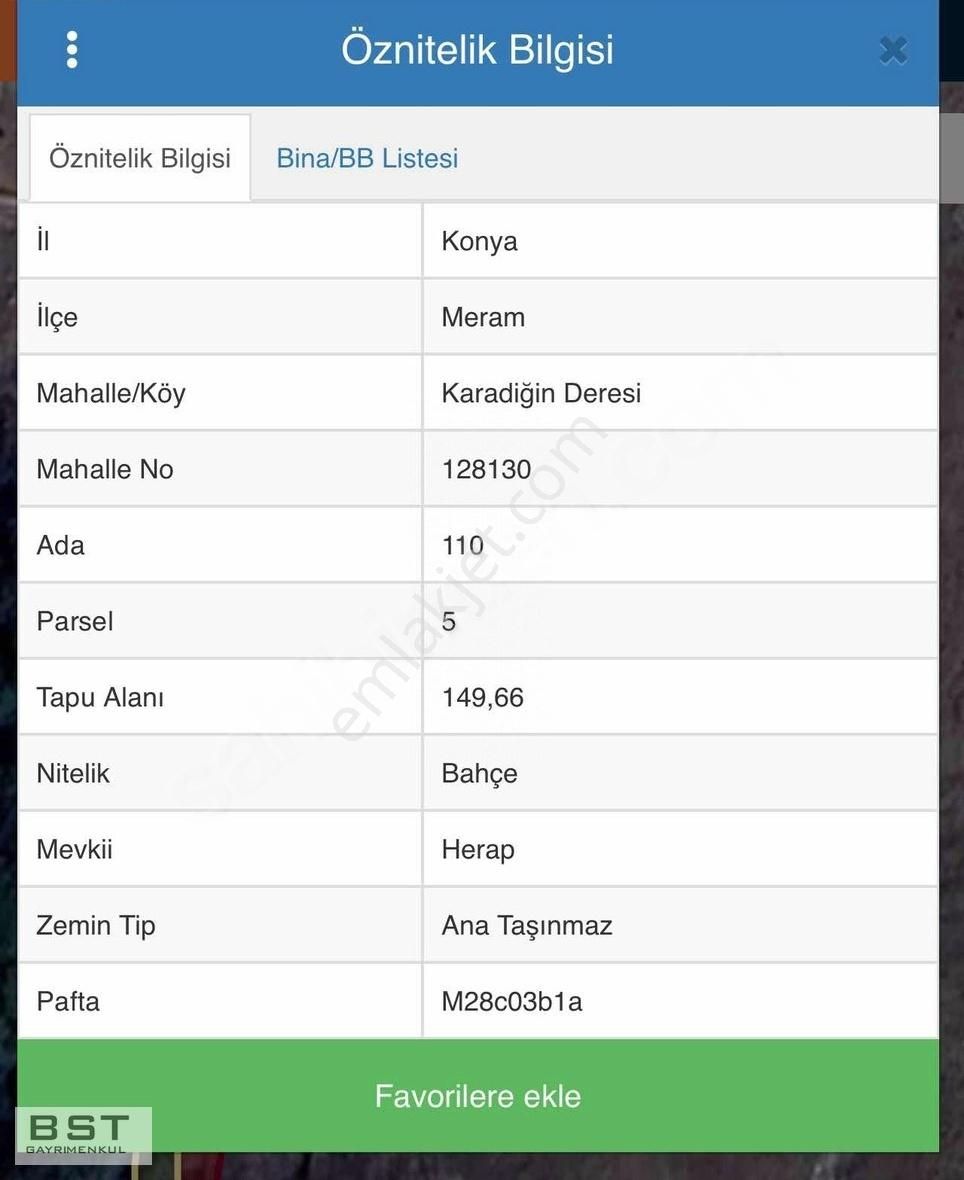 Meram Karadiğinderesi Satılık Bağ & Bahçe Meram Karadiğin Deresinde 2 Ayrı Tapulu 322 M2 Bahçe