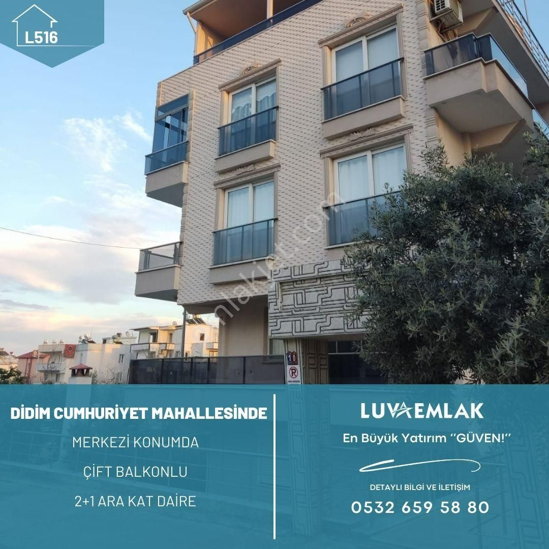 Didim Cumhuriyet Satılık Daire Didim Cumhuriyet Mahallesinde Önü Açık 2+1 Ara Kat Daire