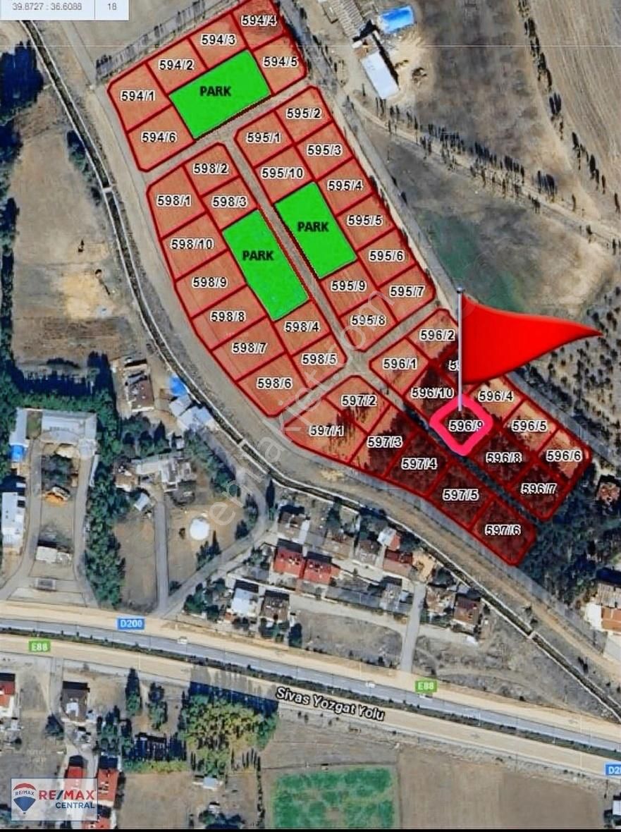 Yıldızeli Fevzi Çakmak Satılık Konut İmarlı Remax Centralden Yıldızelinde Eşsiz 551 M2 Arsa