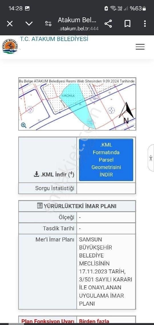 Atakum Karaoyumca Satılık Tarla Kubilay Emlaktan Satılık Tarla