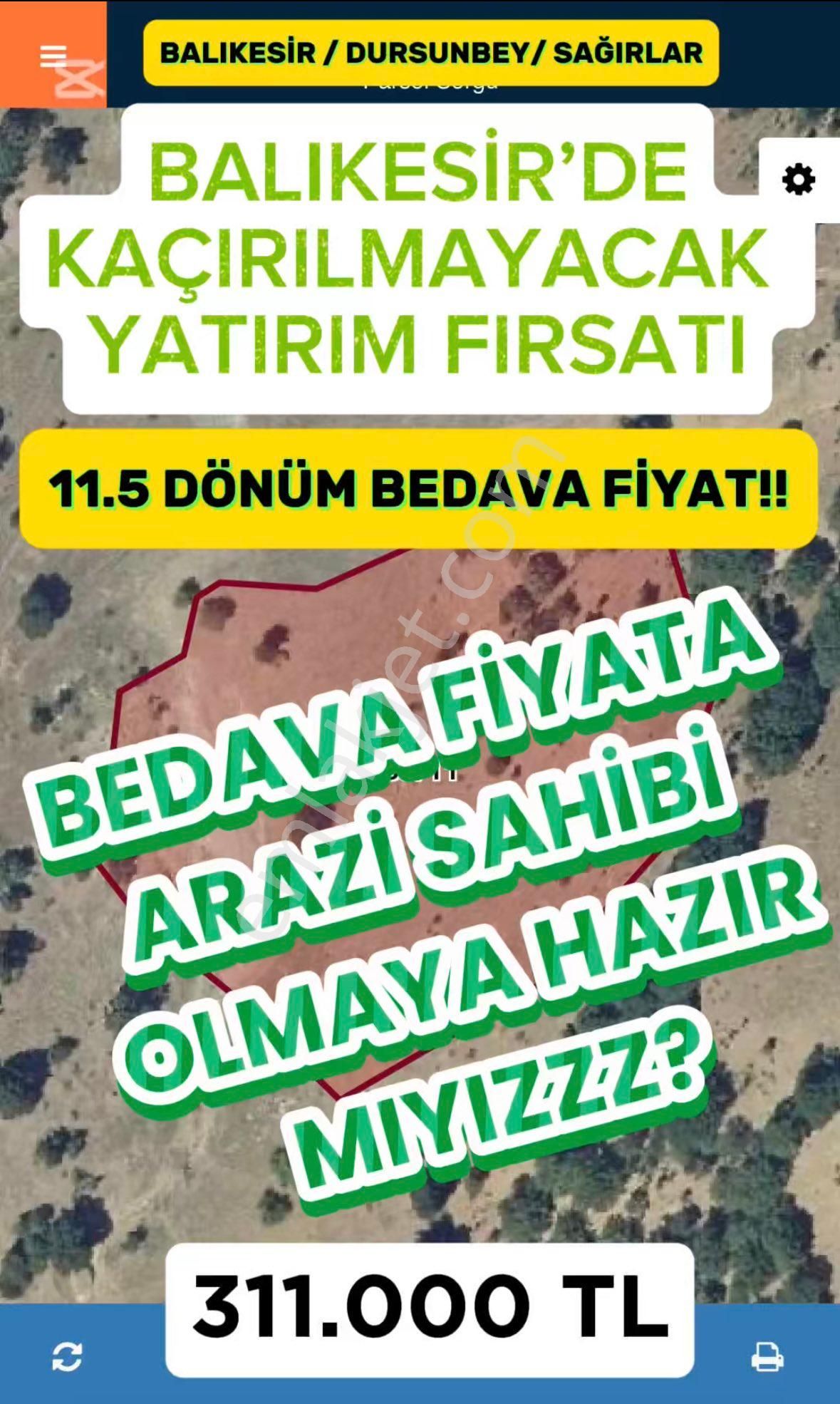 Dursunbey Sağırlar Satılık Tarla 🌿 *balıkesir Dursunbey’de Resmi Yola 1 Parsel Tarım Ve Yaşam İçin İdeal Fırsat!*