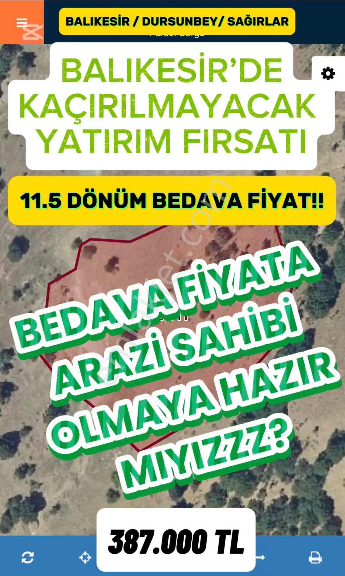 Dursunbey Sağırlar Satılık Tarla 🌿 *balıkesir Dursunbey’de Resmi Yola 1 Parsel Tarım Ve Yaşam İçin İdeal Fırsat!*