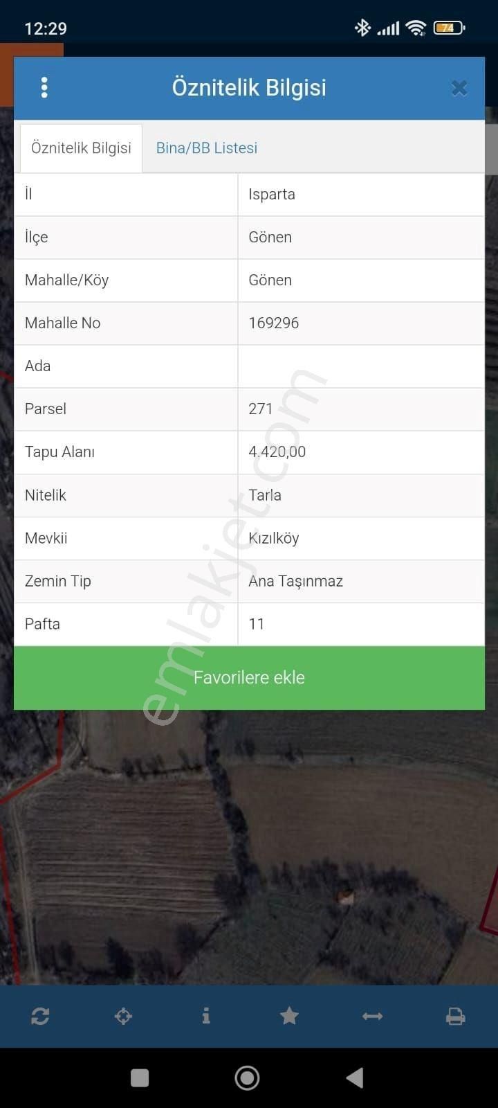 Isparta Gönende Satılık Tarla