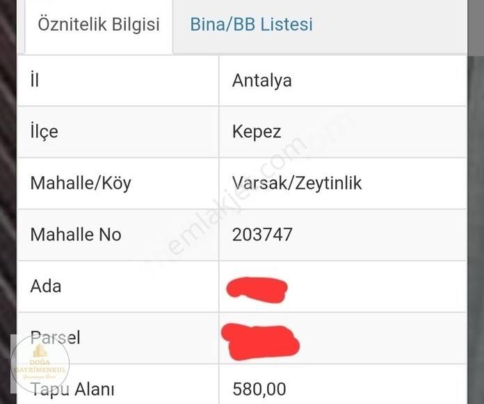 Kepez Zeytinlik Satılık Konut İmarlı Varsak Zeytinlik Yatirimlik 580 M2 Arsa